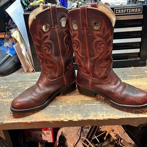 Durango 13" Brown Leather Pull On Round Toe Cowboy Western Boots 9.5